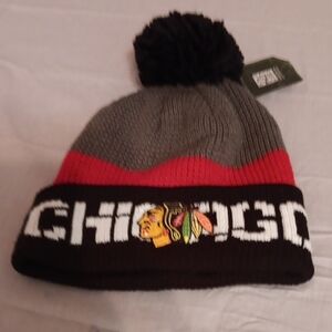 Kids Chicago Blackhawks Knit Beanie - Gray, Red, Black